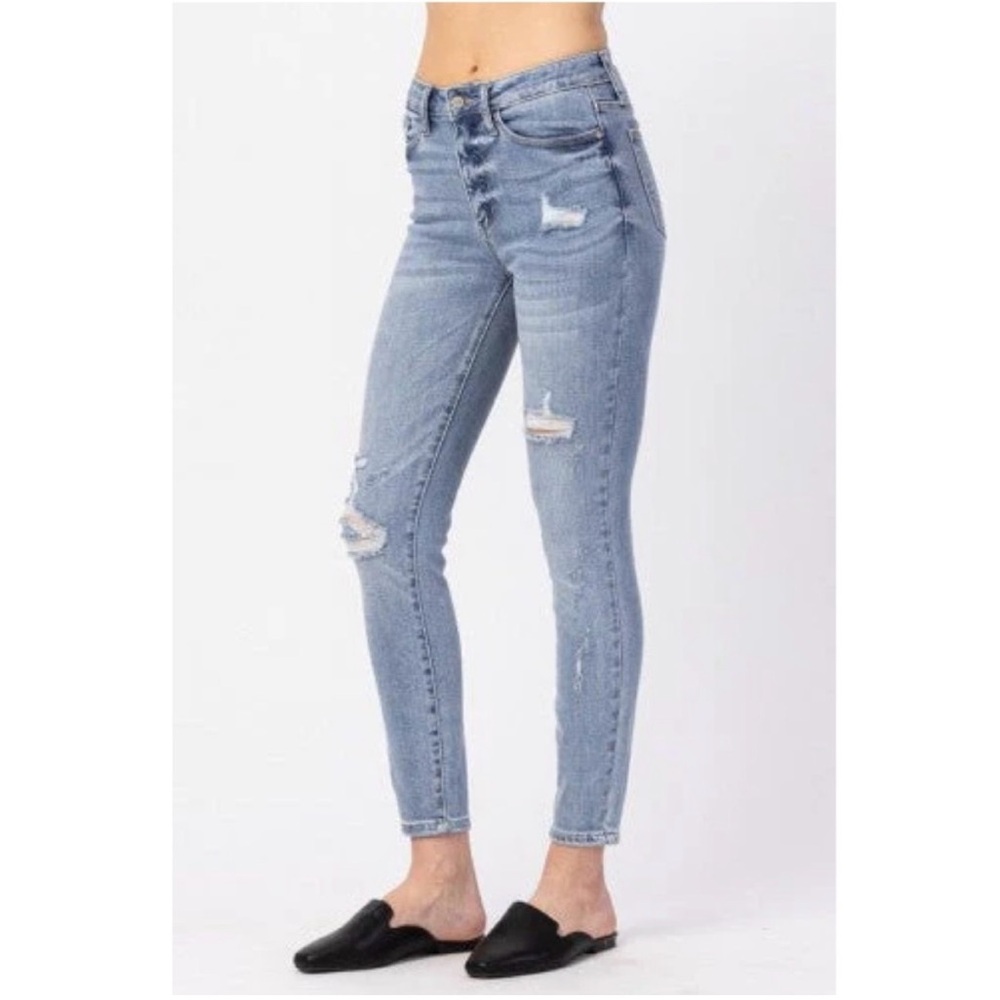 Judy Blue Jeans 11 30 Hilaria High Rise Skinny Stretch Light‎ Distressed JB82330